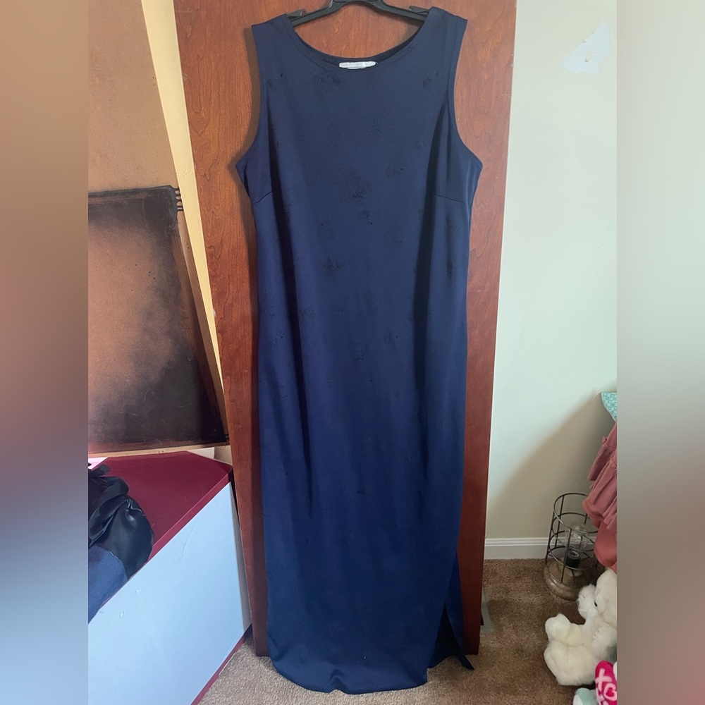 Blue slit dress